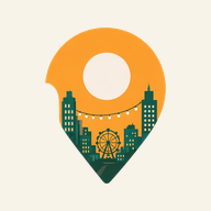 Good Outings home screen icon: an orange map pin over a city skyline with a Ferris wheel